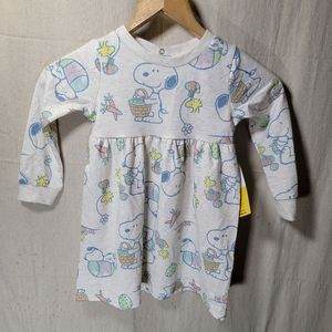 NWT girls 3T Peanuts Snoopy & Woodstock Easter Egg & basket dress brand new.